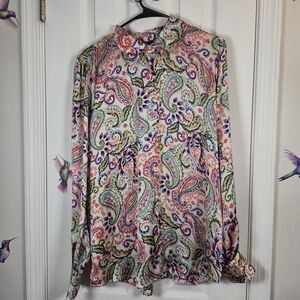 Chaps Multicolor Paisley Blouse